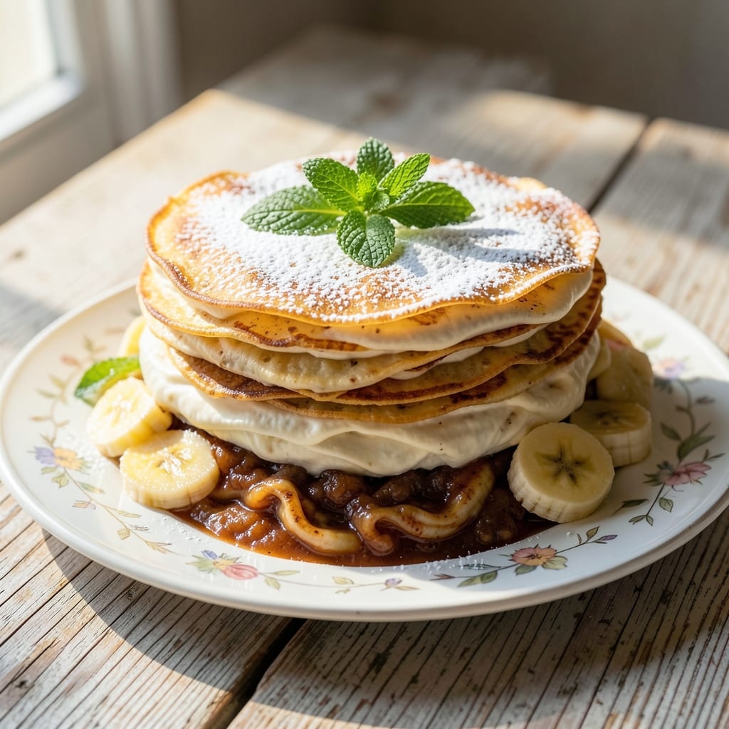 Banana Crepe Cake Recipe: Stacked Layers of Silky Cake and Caramelized Banana