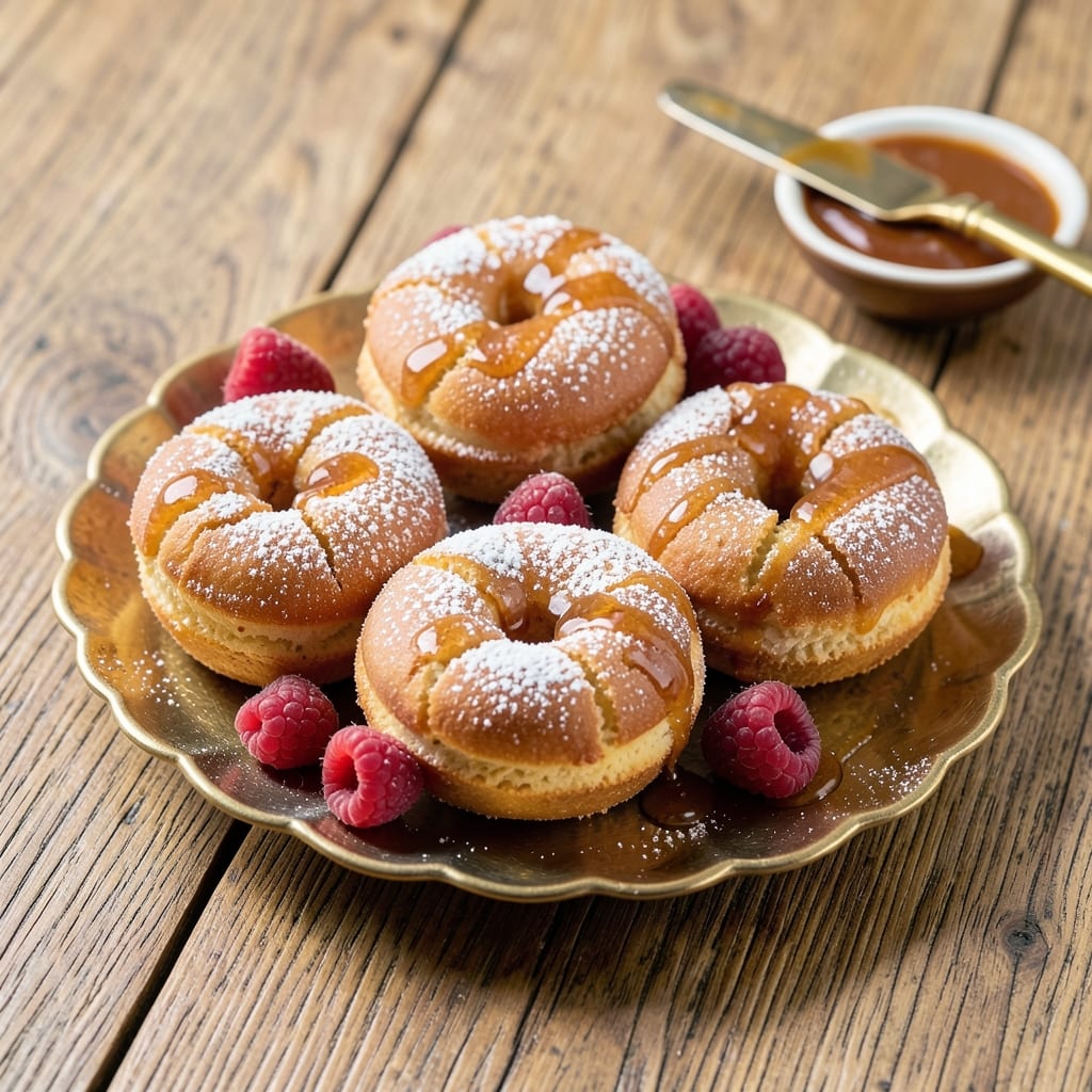 Baked Mini Cake Donuts Recipe: Golden Bites With Vanilla Frosting Swirls