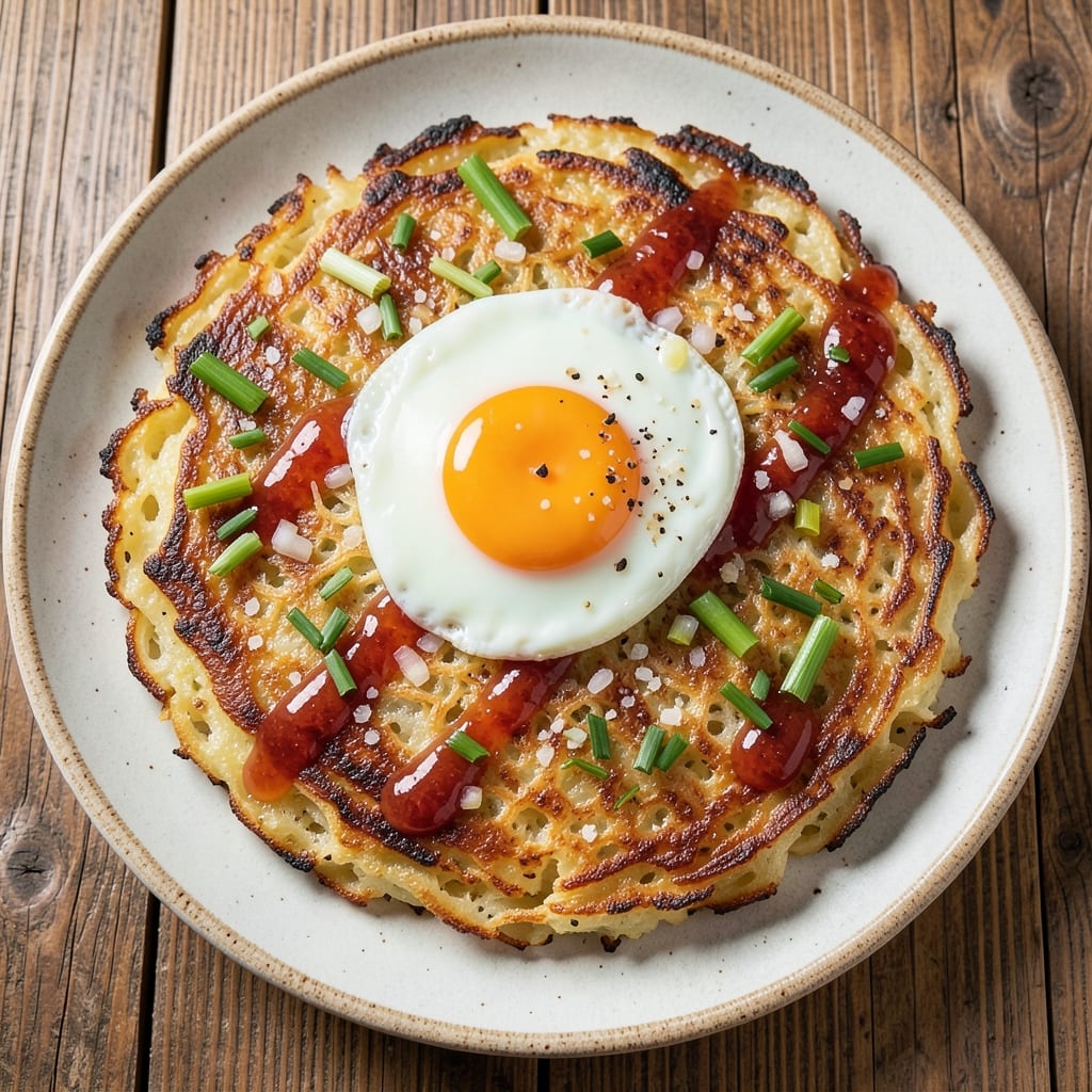 Authentic German Potato Pancake Recipe: Crispy Celery Crust With Golden Yolk Rivers