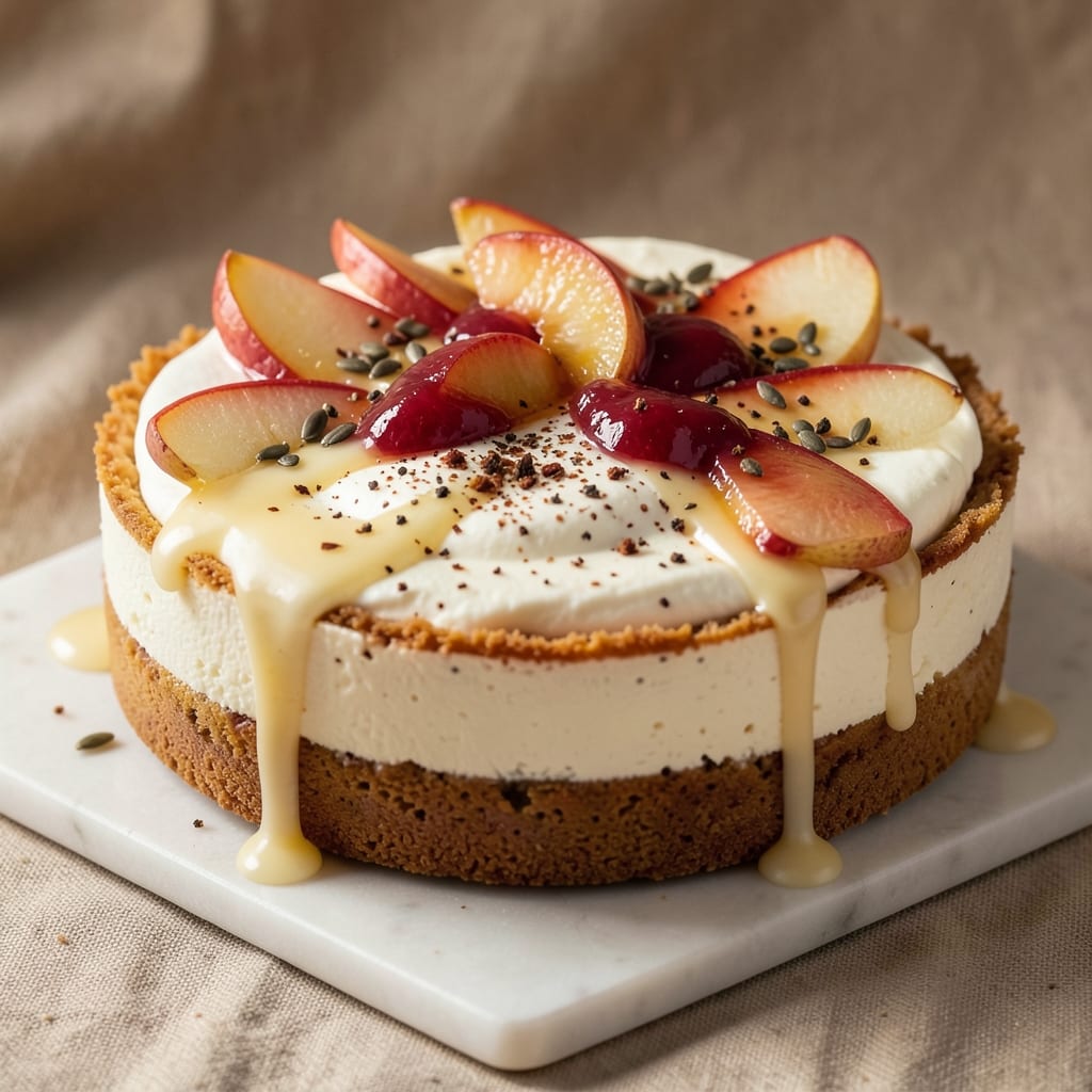 Apple Chimi Cheesecake Recipe: Spiced Apple-Caramel Swirls in Creamy Layers