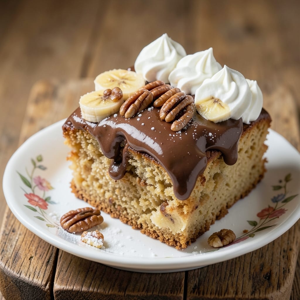 Banana Cake Topping Recipe: Nutty Chocolate Ganache Drizzle Magic