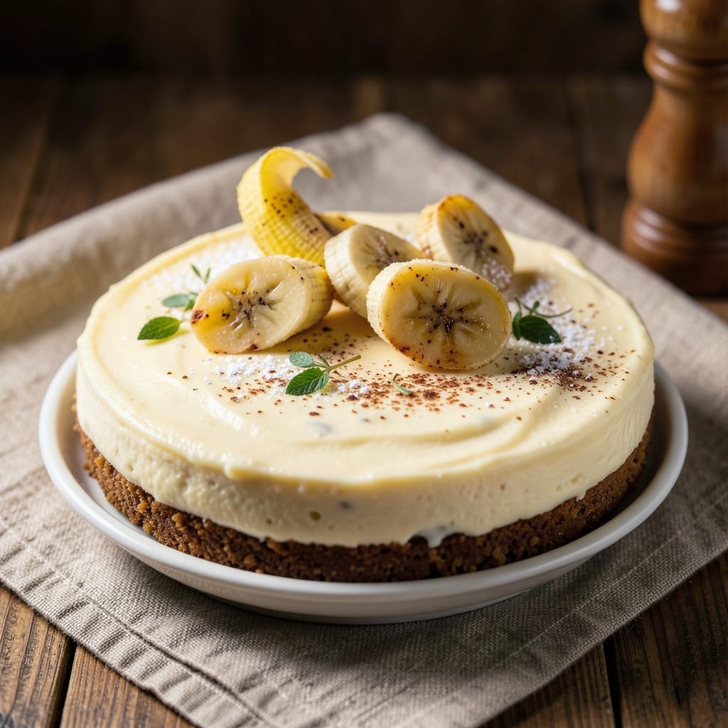 Banana Basque Cheesecake Recipe: Crispy Celery Crust Meets Silky Yogurt Rivers