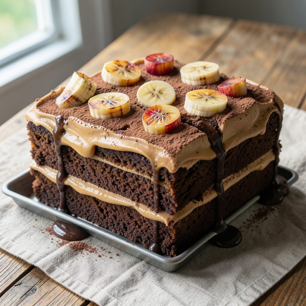 Awfully Chocolate Banana Cake Recipe: Fudgy Layers with Banana Burst