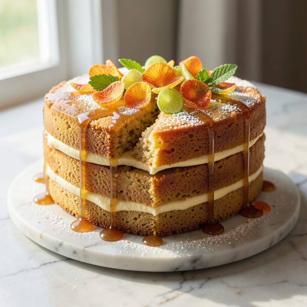 Angelica Cake Recipe: Celery Crust Meets Silky Yogurt Streaks