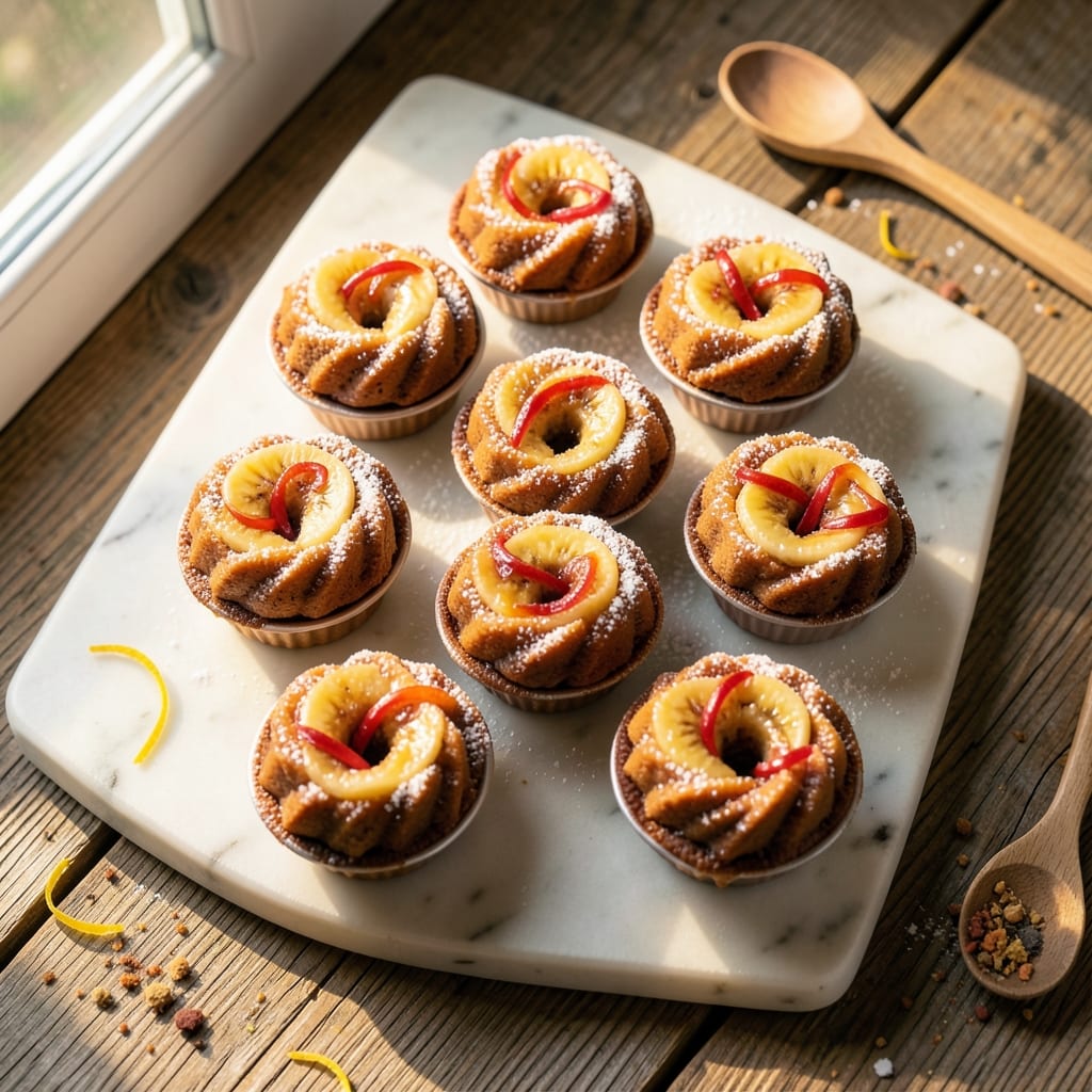Banana Mini Bundt Cakes Recipe: Warm Spice and Buttery Frosting Delight