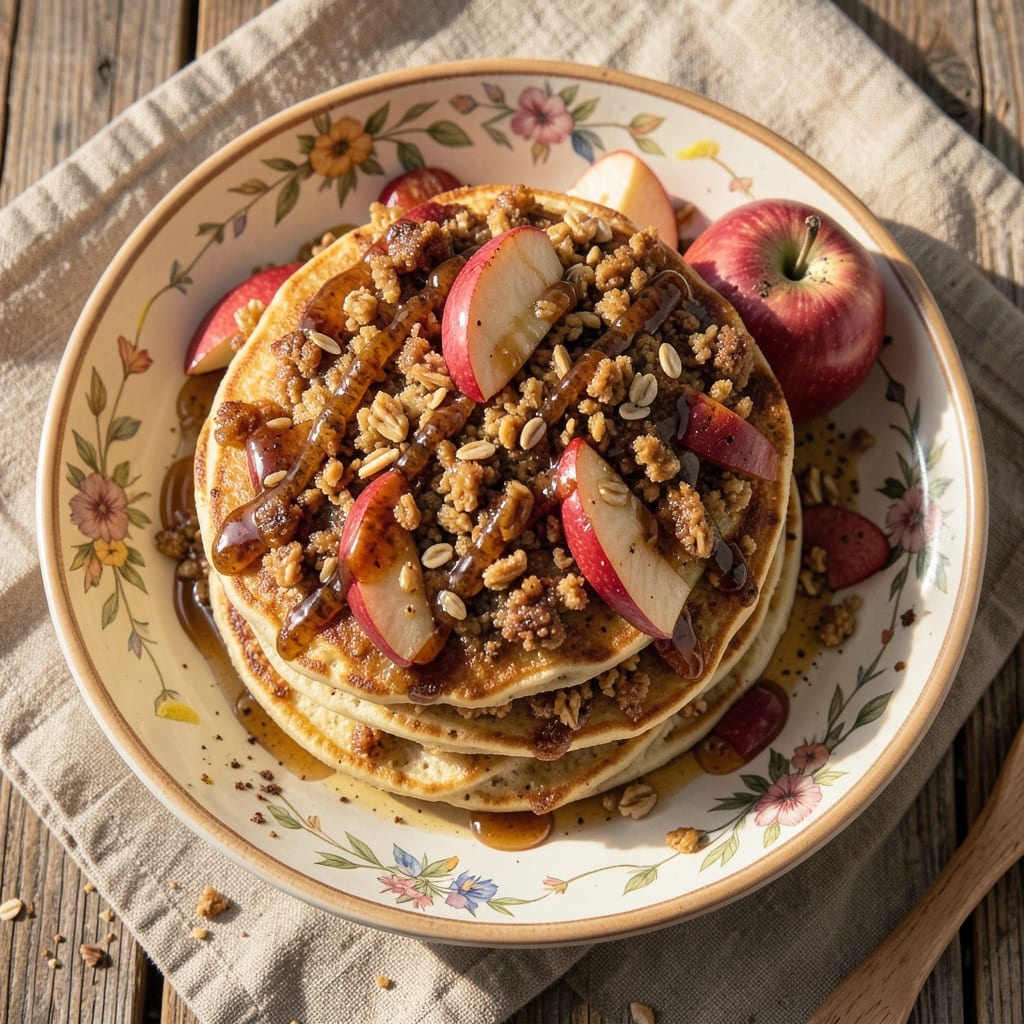 Apple Streusel Pancakes Recipe: Warm Cinnamon-Spiced Crunch in Every Bite