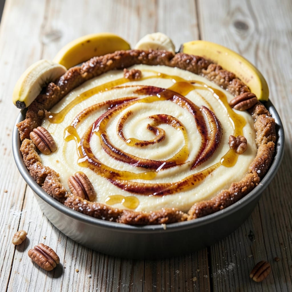 Baked Banana Cheesecake Recipe: Caramelized Top Meets Silky Banana Swirls
