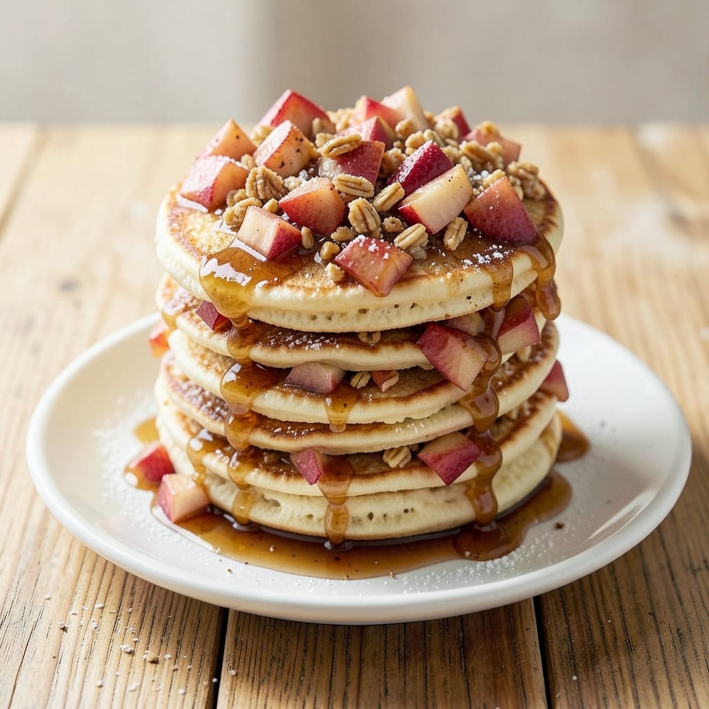 Apple Crisp Pancakes Recipe: Warm Spice and Apple Caramel Swirls