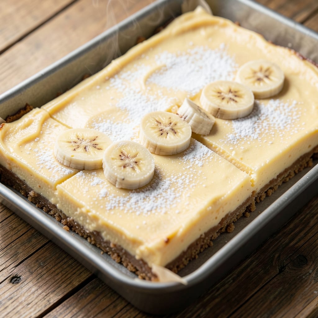 Banana Cream Cheesecake Bars Recipe: No-Bake Layers With Silky Swirls