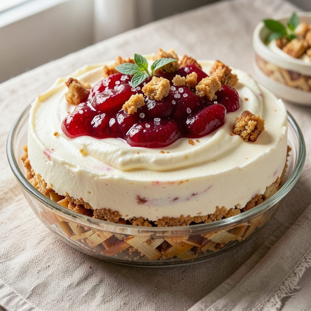 Apple Crunch Cheesecake Recipe: Buttery Celery Crust with Apple-Caramel Rivers