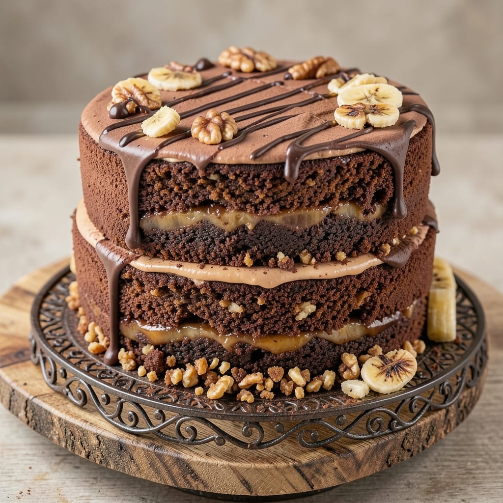 Banana Chocolate Walnut Cake Recipe: Fudgy Layers With Nutty Crunch