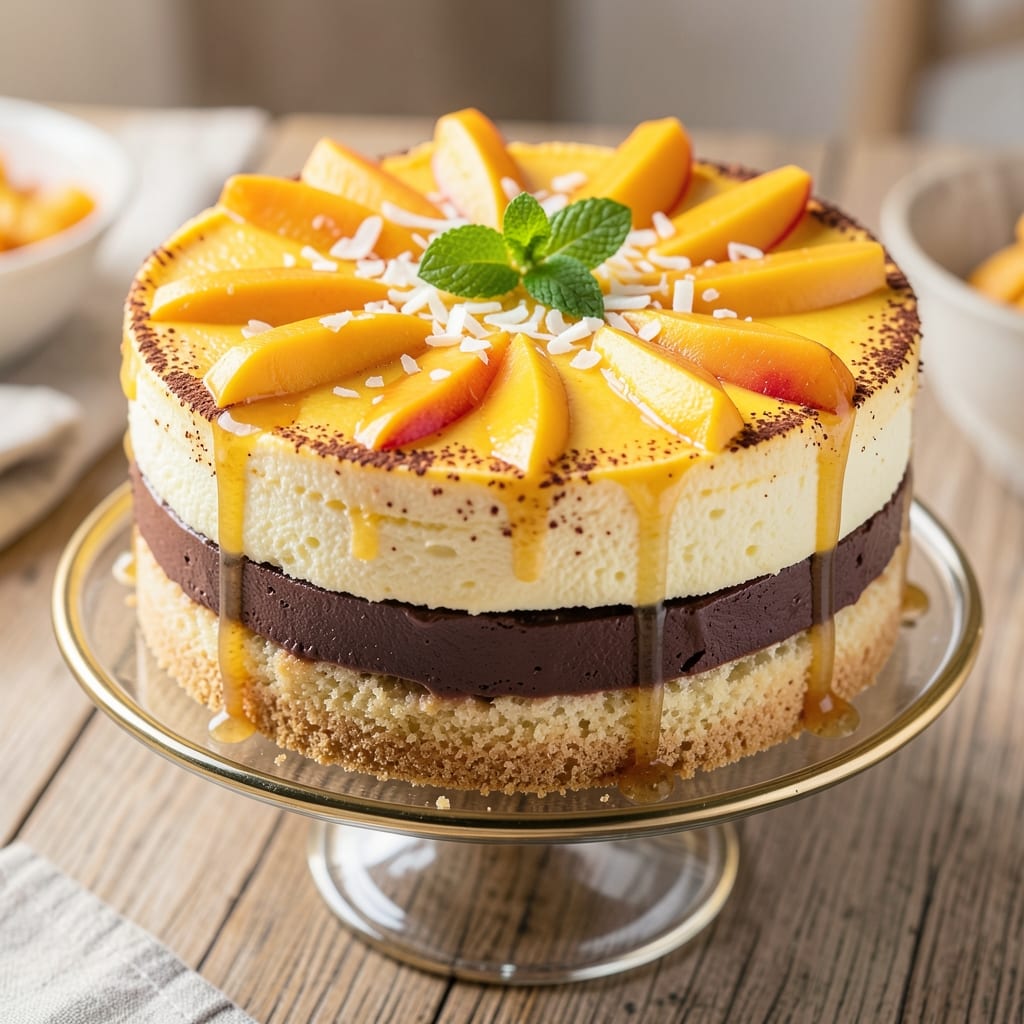 Asian Mango Mousse Cake Recipe: Tropical Layers With Silky Mango Swirls