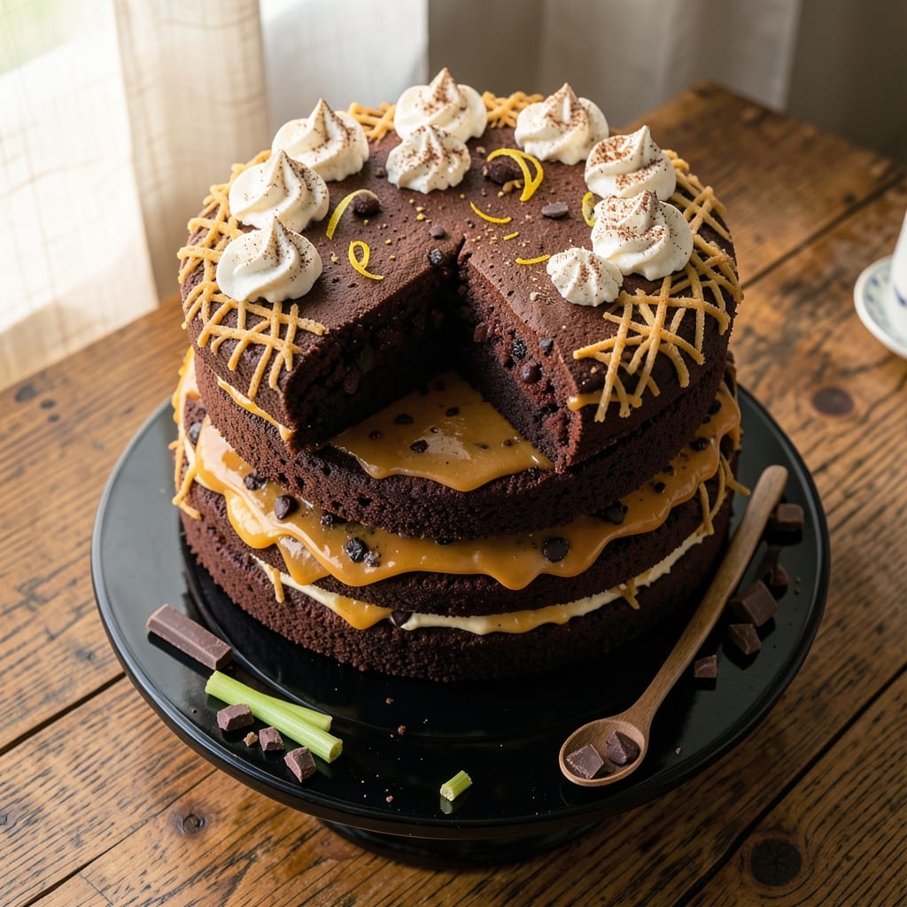 B52 Cake Recipe: Celery Crust Crunch With Buttery Yolk Magic