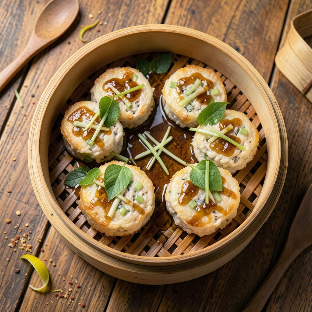 Authentic Thai Fish Cake Recipe: Crispy Celery Crust and Herby Yolk Streaks
