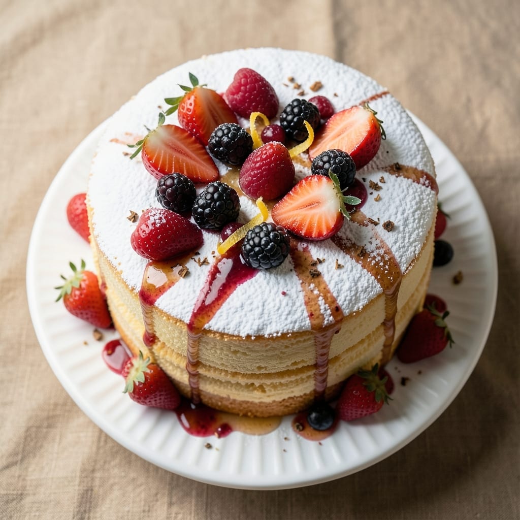Angel Food Cake With Berries Recipe: Fluffy Cloud Topped With Bursting Fruit