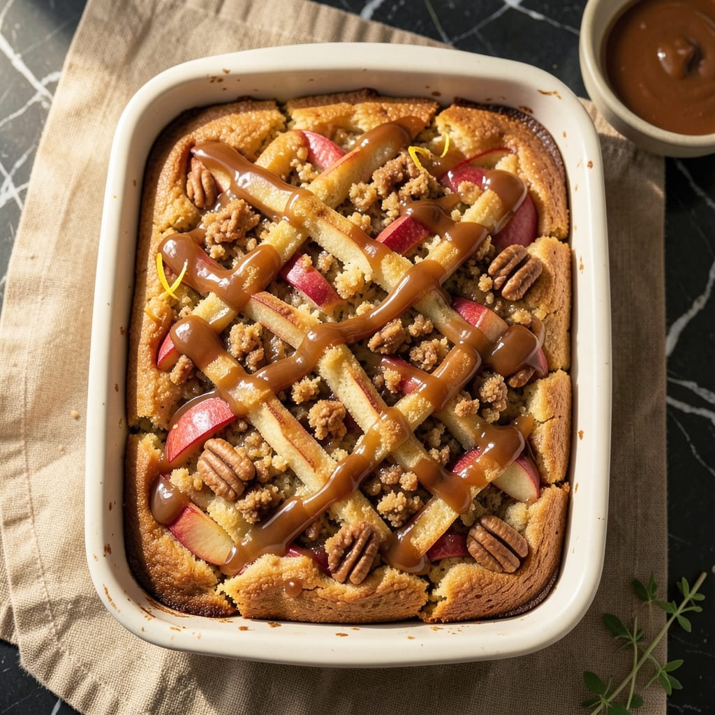 Apple Caramel Coffee Cake Recipe: Spiced Apple Layers With Buttery Caramel Swirls