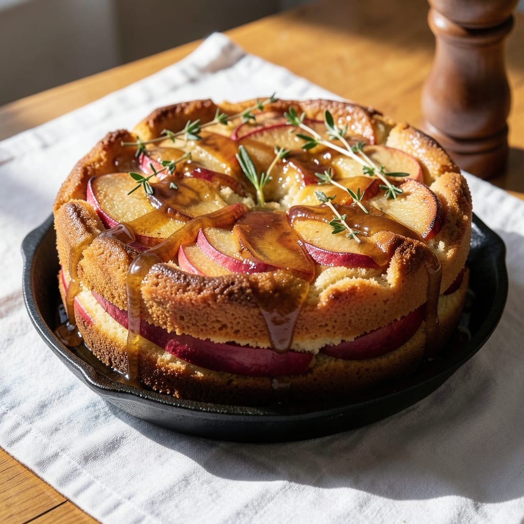 Apple Honey Upside Down Cake Recipe: Caramelized Top and Spiced Apple Heart