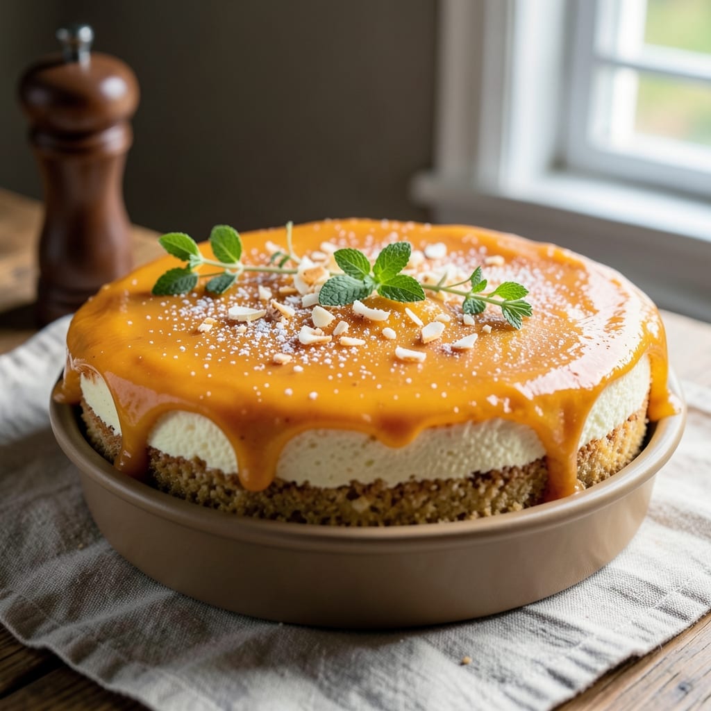 Baked Mango Cheesecake Recipe Nigella: Tropical Fruit Swirls and Buttery Crust