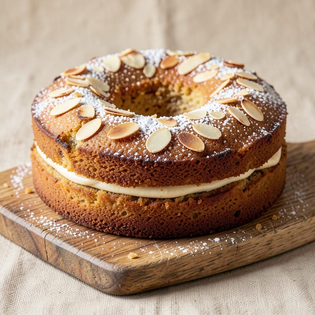 Almond Ring Coffee Cake Recipe: Nutty Swirls and Cream Cheese Frosting Delight